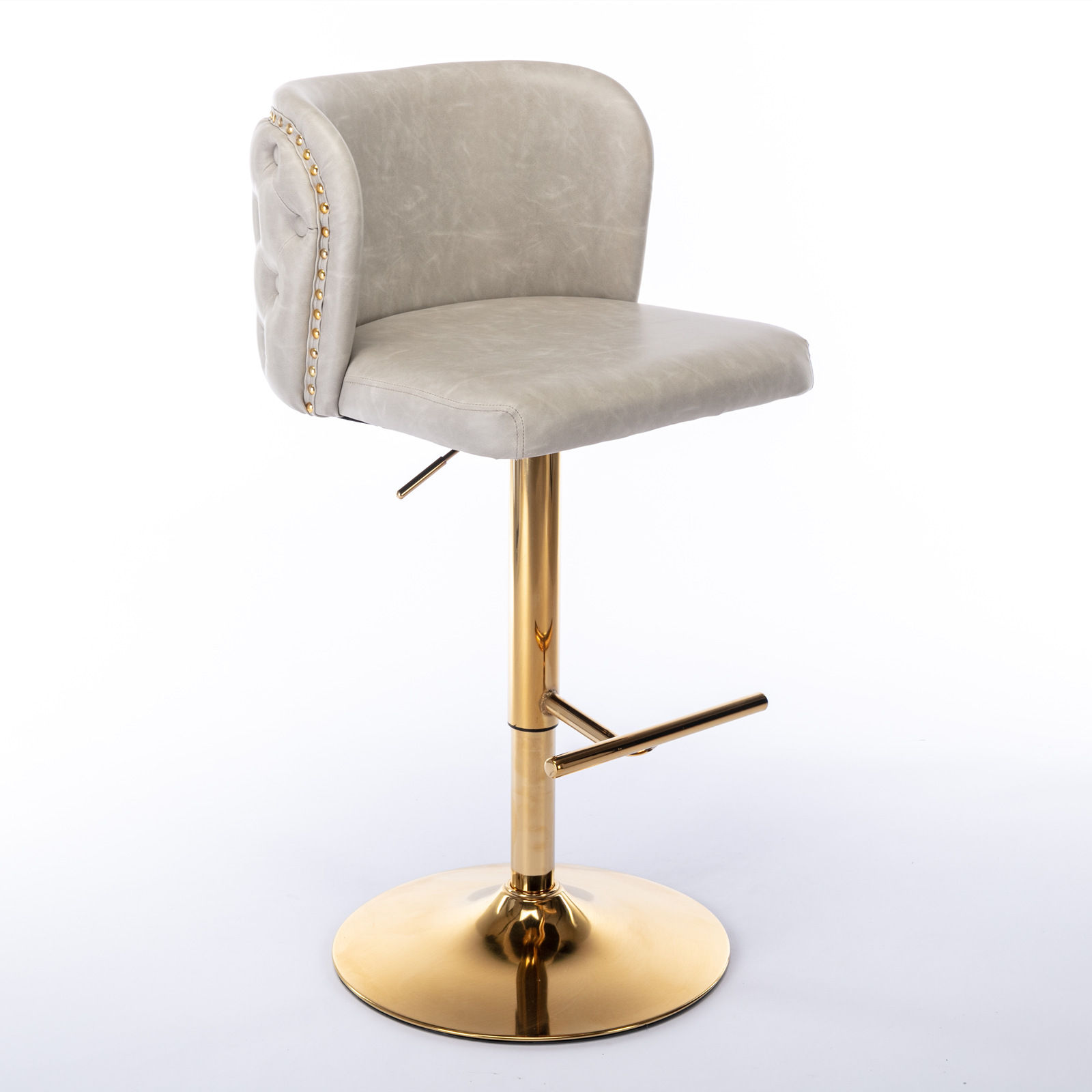 On the Ground Beige PU Bar Stools