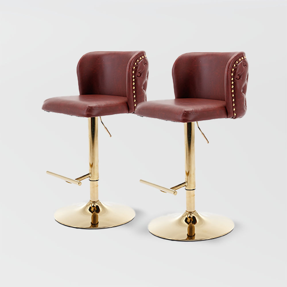 Partly Assemble Red PU Bar Stools