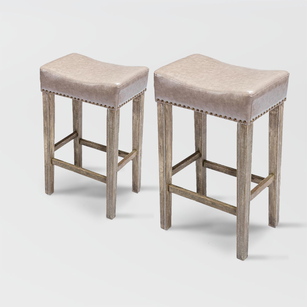 Modern Gray PU+Foam Bar Stools