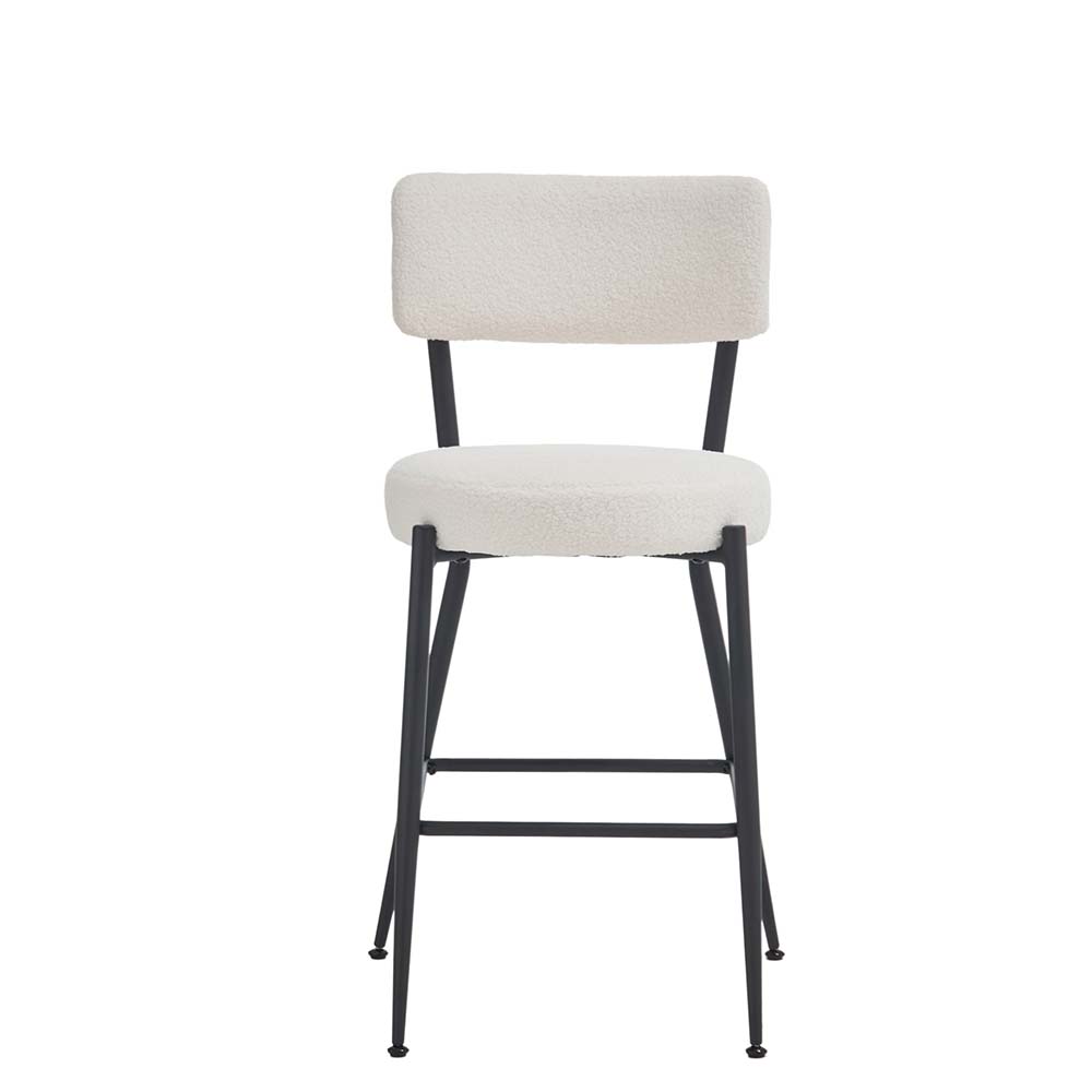 Modern White Fabric Bar Stools