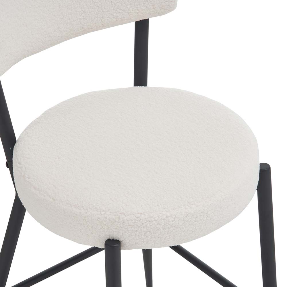 Partly Assemble White Fabric Bar Stools