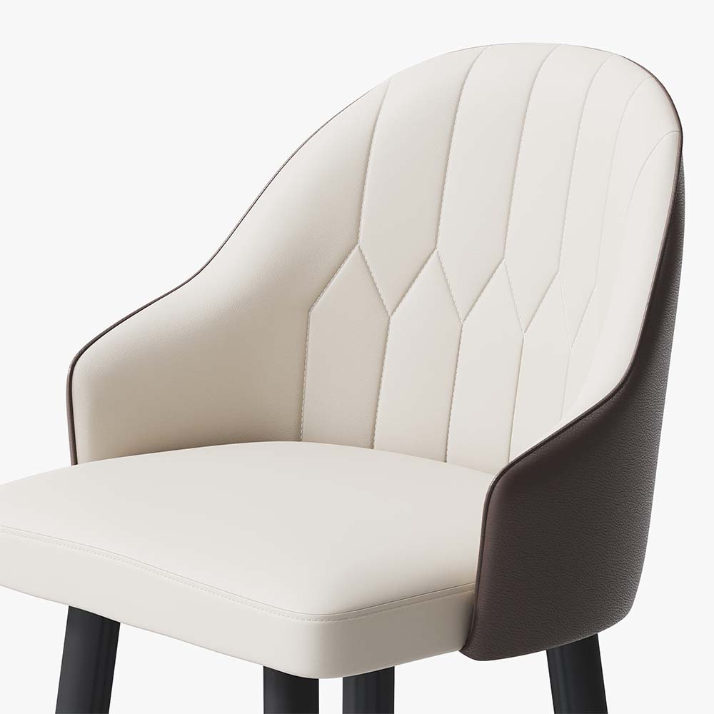 Modern Beige PU Leather Bar Stools