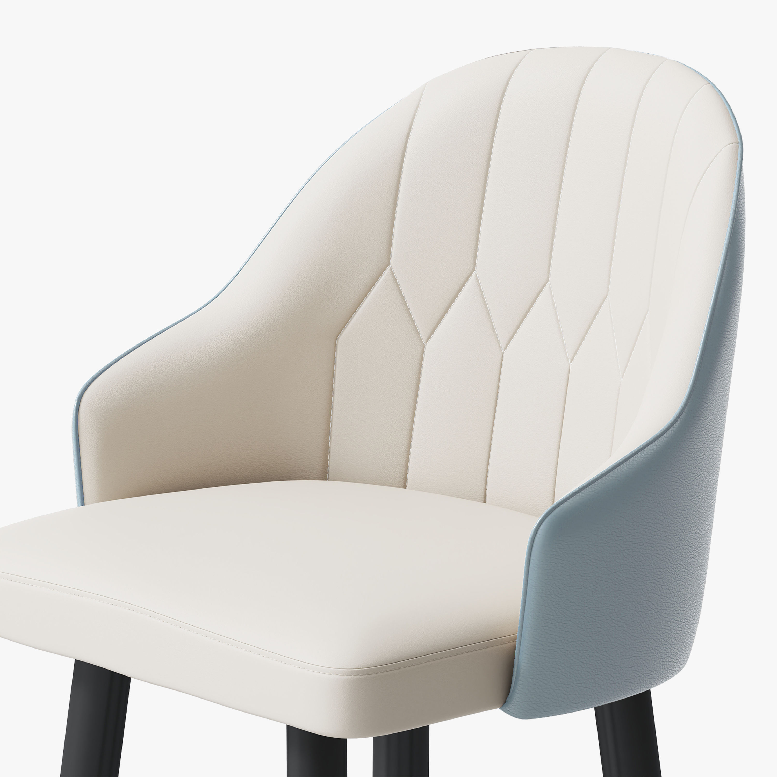 Partly Assemble Blue PU Leather Bar Stools