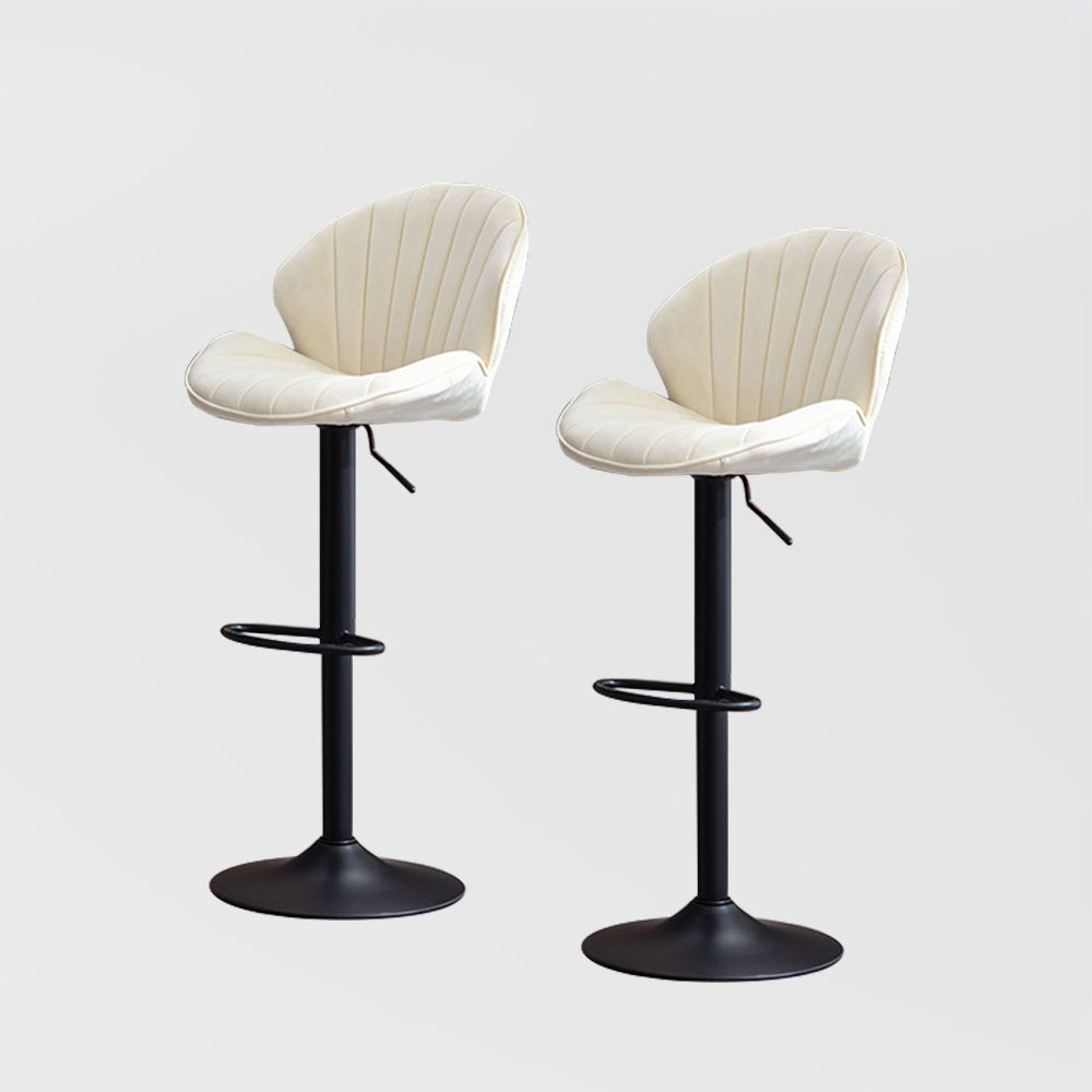 2 Seaters Cream Velvet Bar Stools