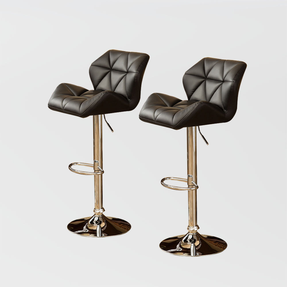 Partly Assemble Black PU Leather Bar Stools