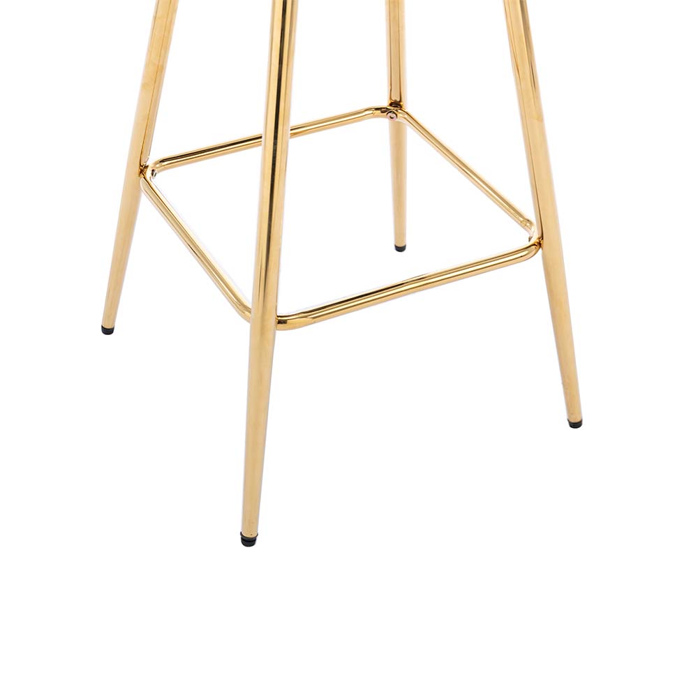 Metal Base Blue Velvet Bar Stools