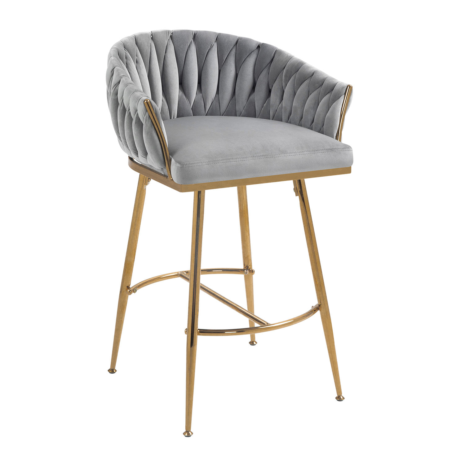 Velvet Gray Velvet Bar Stools