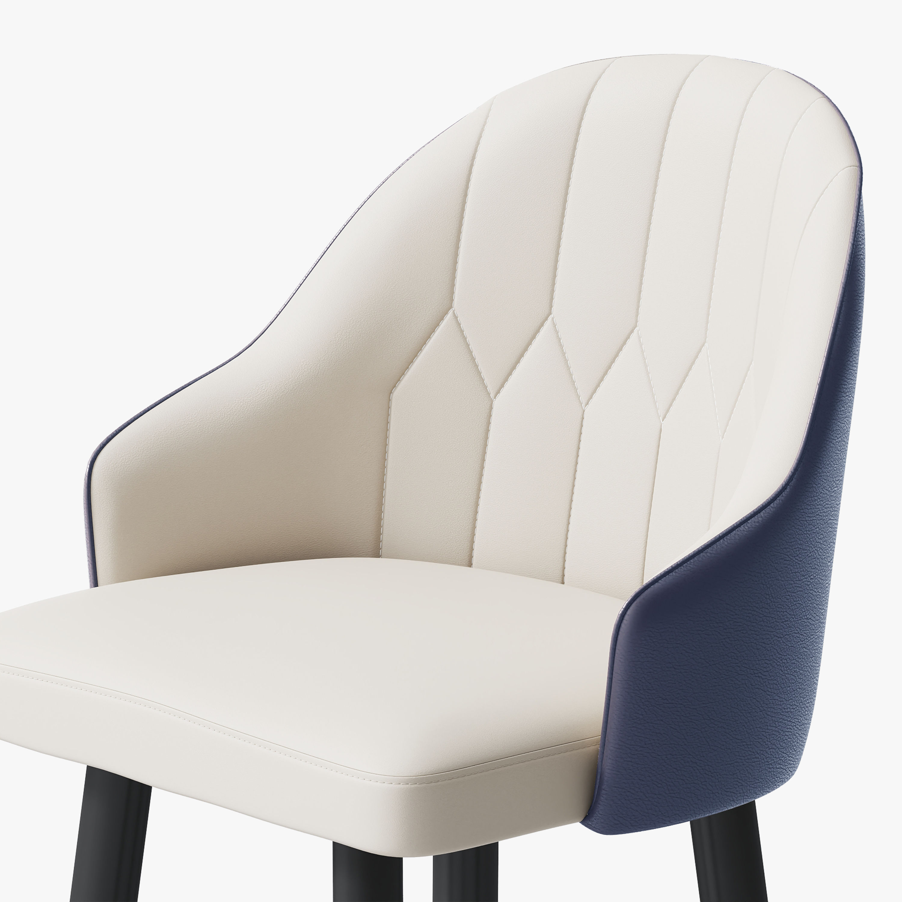 Modern Navy Blue PU Leather Bar Stools