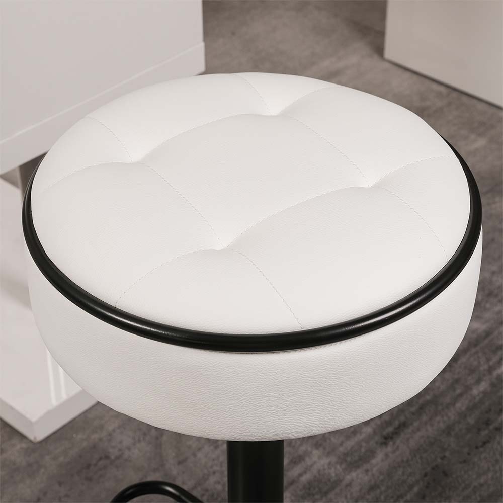 Leather White PU Leather Bar Stools