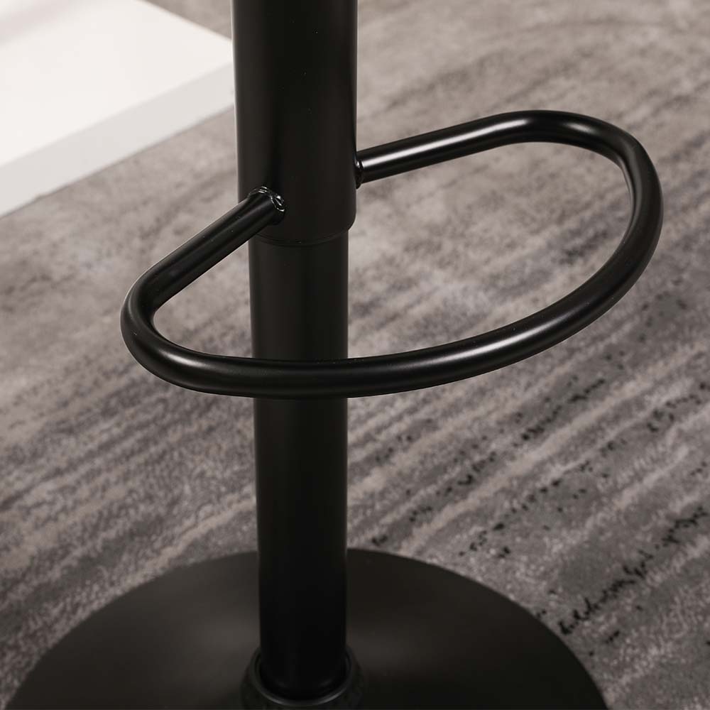 Adjustable Height White PU Leather Bar Stools