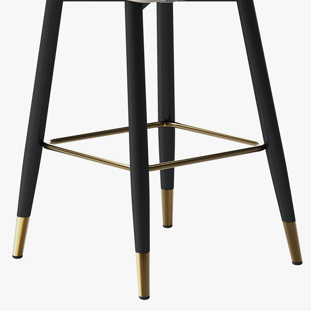 Partly Assemble Black PU Leather Bar Stools