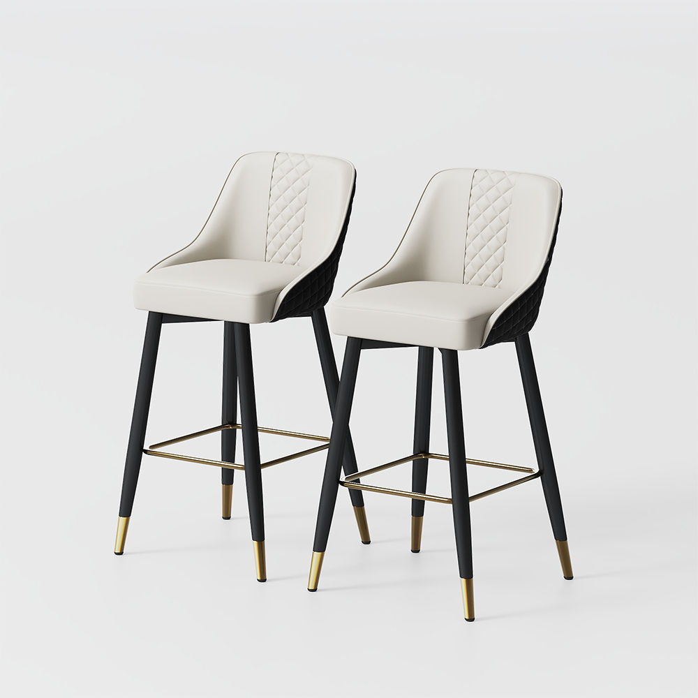 Partly Assemble Black PU Leather Bar Stools