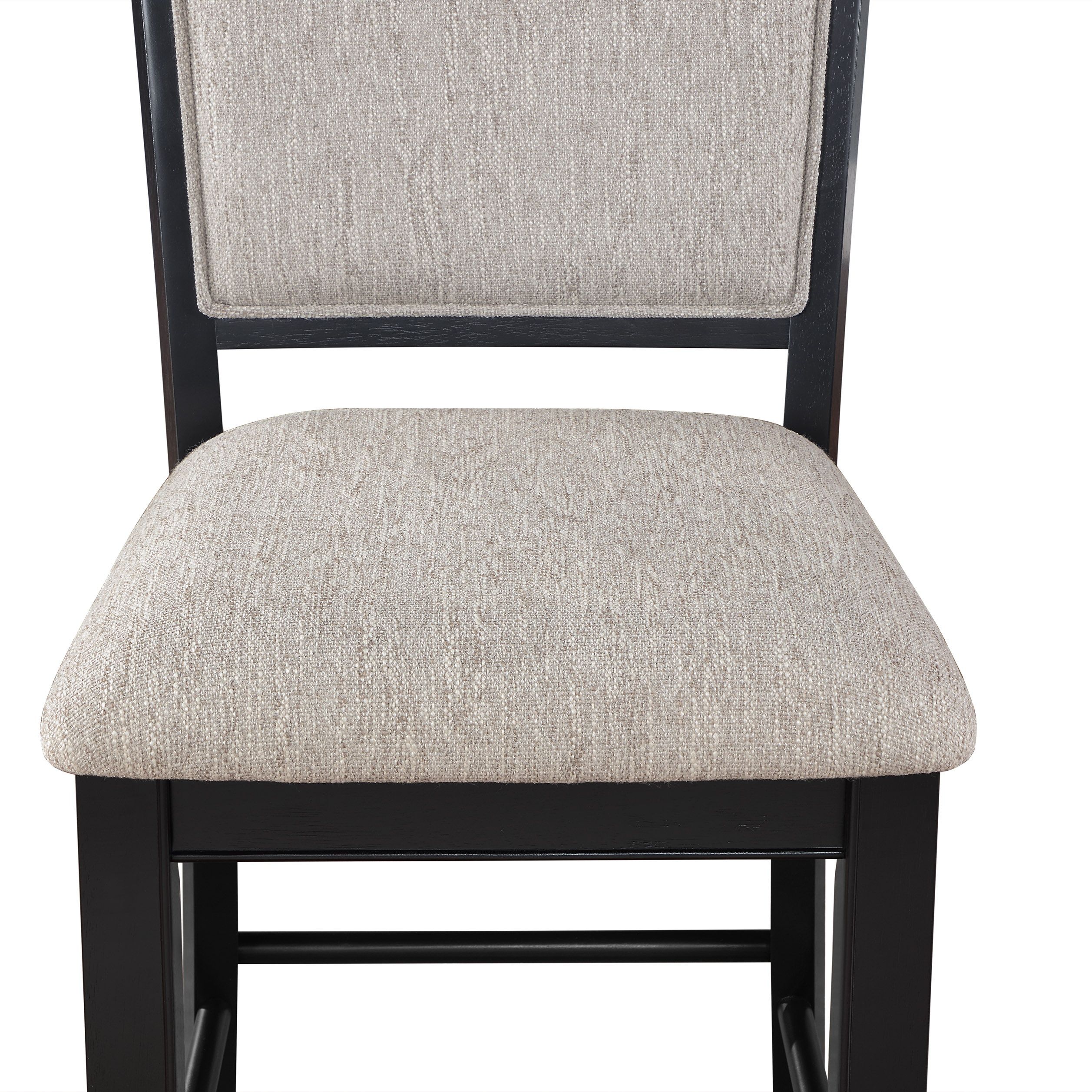 Partly Assemble Black & Gray Solid Wood Bar Stools