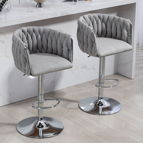 for 4 Gray Fabric Bar Stools