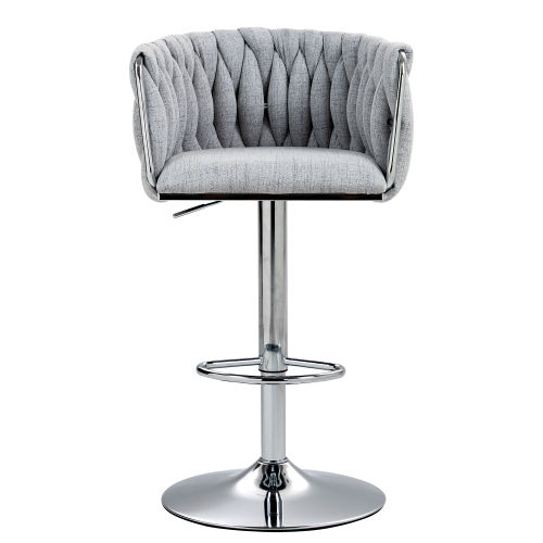 Metal Leg Gray Fabric Bar Stools