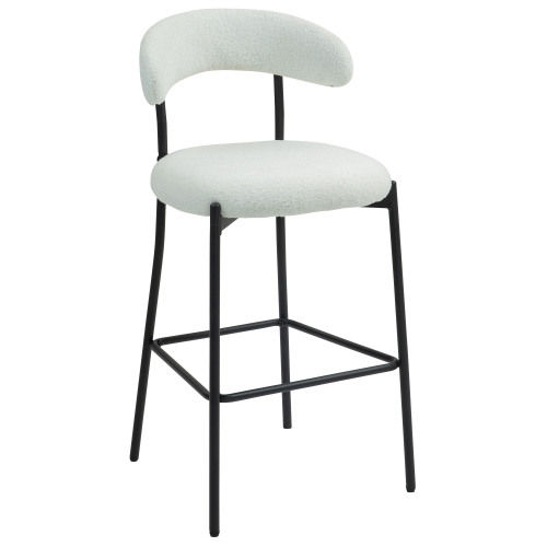 2 Seaters White Fabric &Metal Bar Stools
