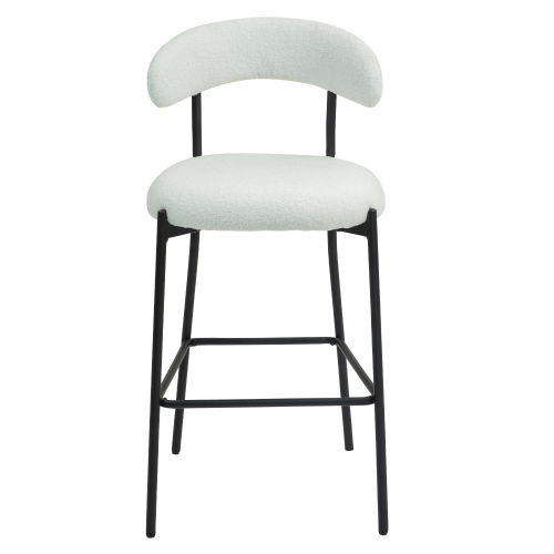Metal Leg White Fabric &Metal Bar Stools