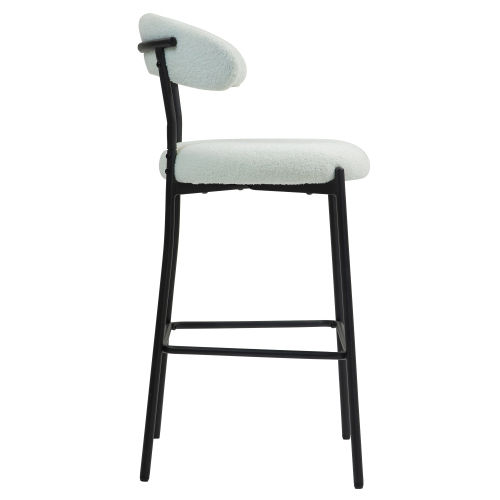for 6 White Fabric &Metal Bar Stools