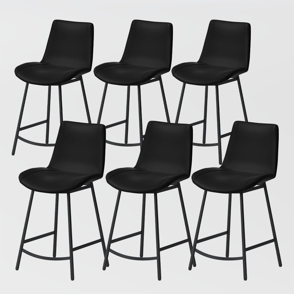 Modern Black PU Leather Bar Stools