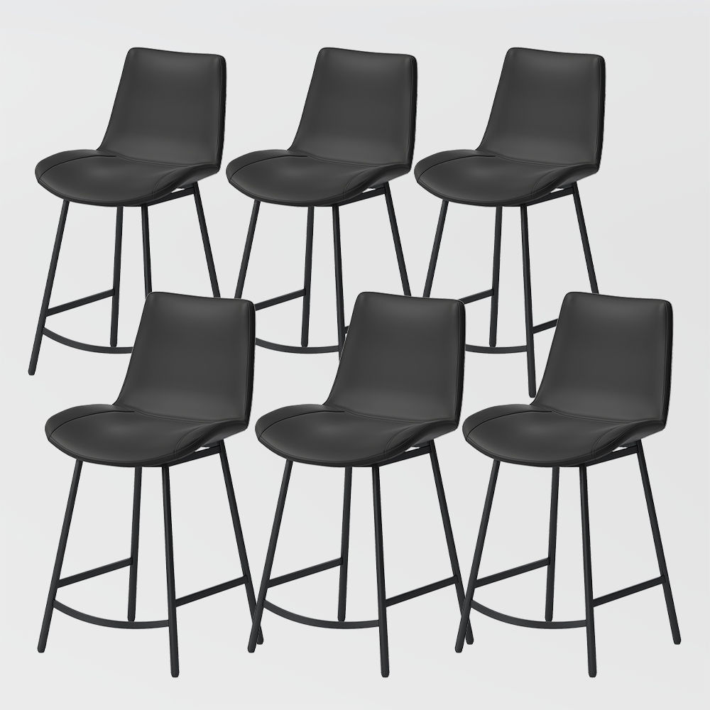 Pure Color Gray PU Leather Bar Stools