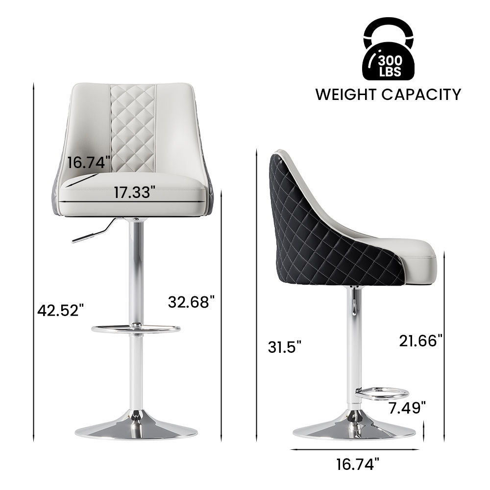 Black PU Leather Bar Stools