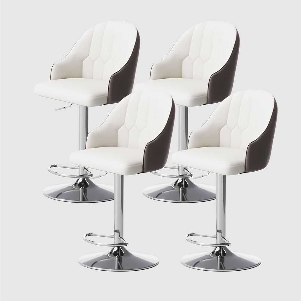 Modern Brown PU Leather Bar Stools