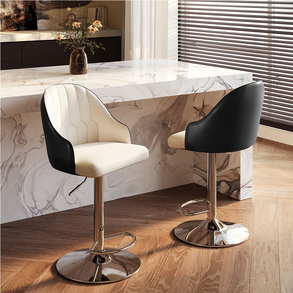 Black PU Leather Bar Stools
