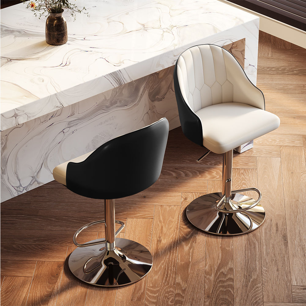 Black PU Leather Bar Stools