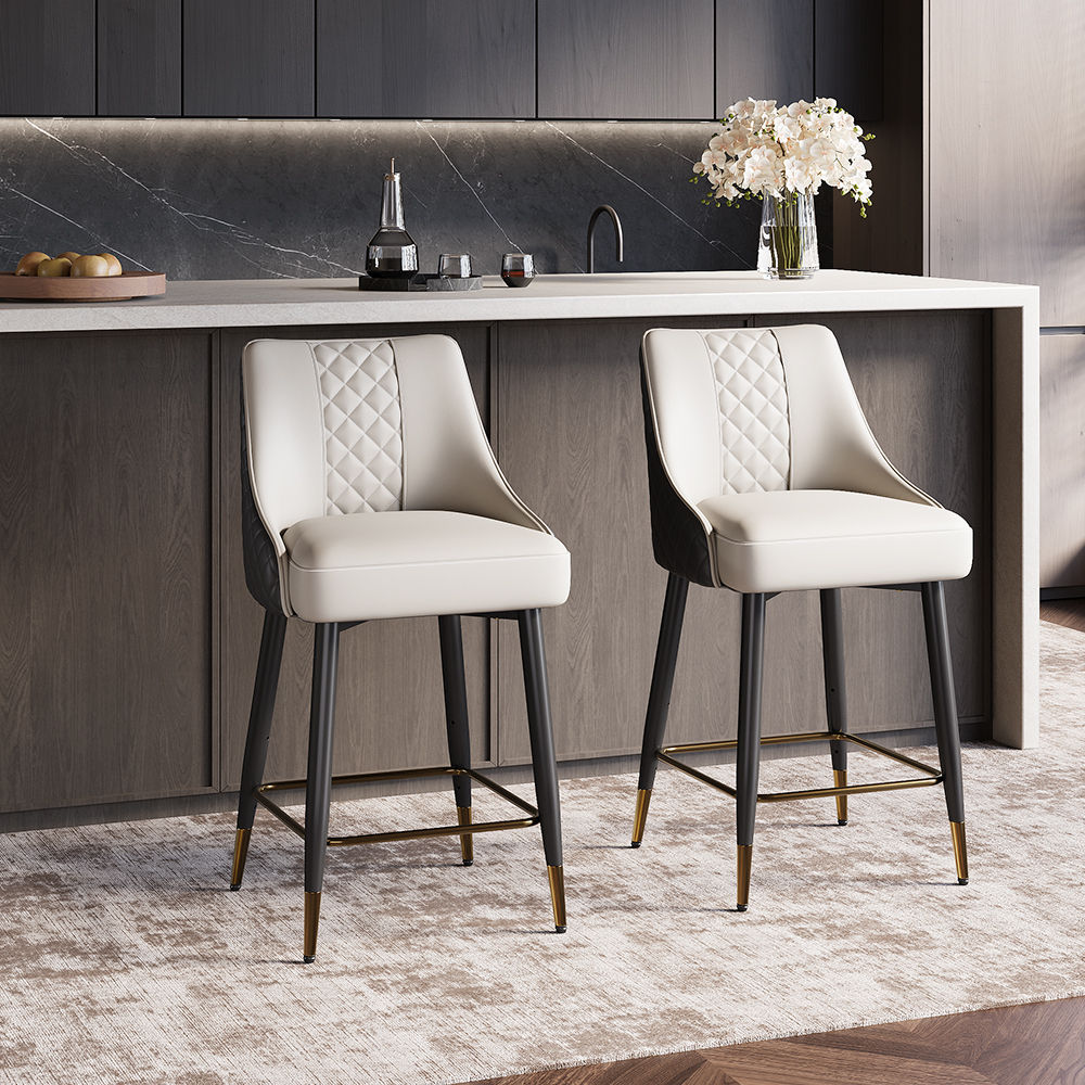 Black PU Leather Bar Stools