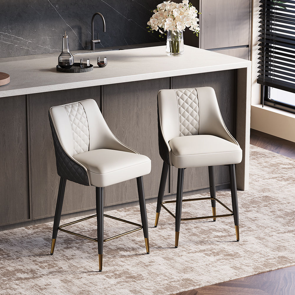 Black PU Leather Bar Stools