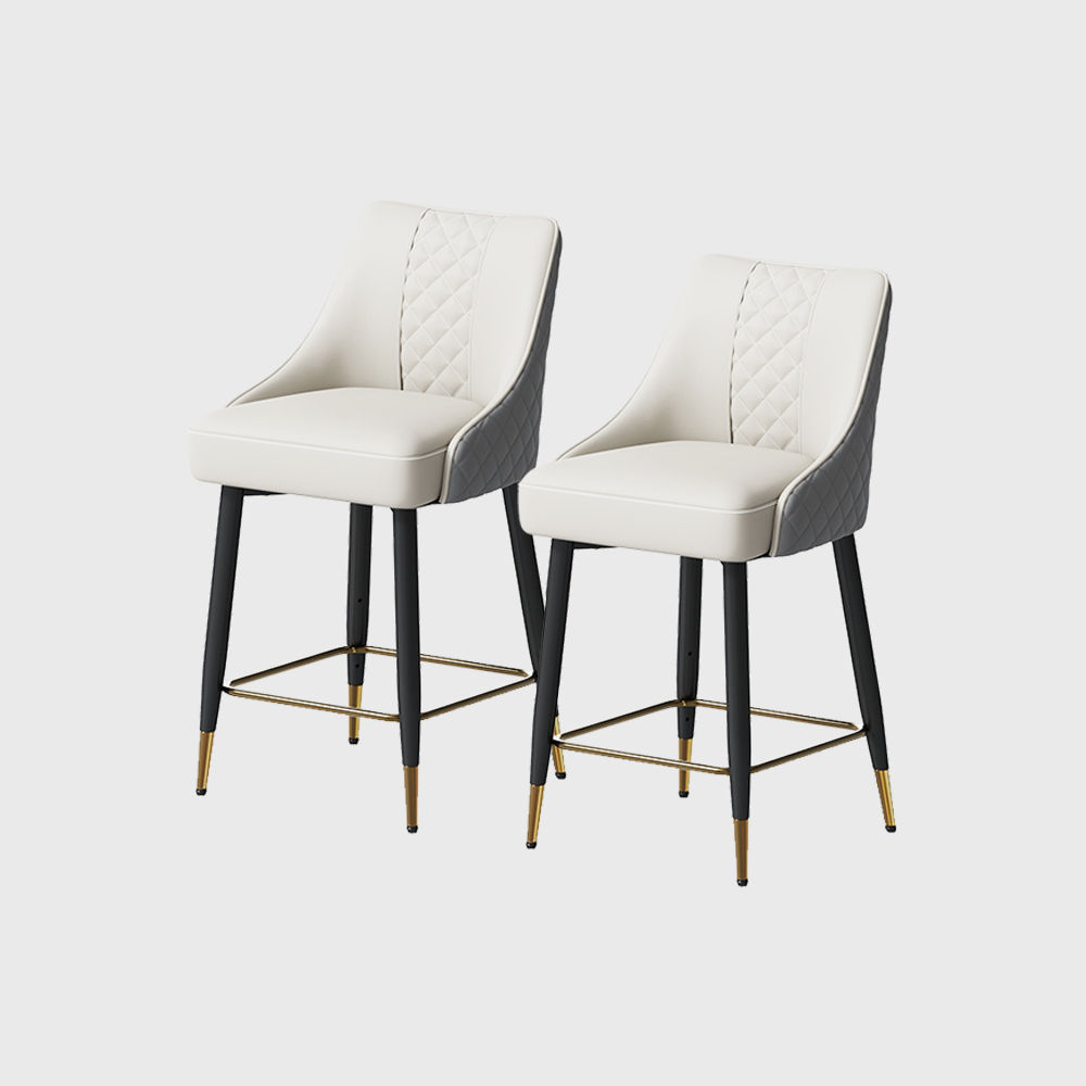 Gray PU Leather Bar Stools