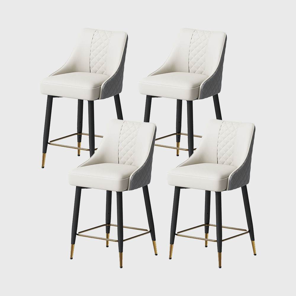Gray PU Leather Bar Stools