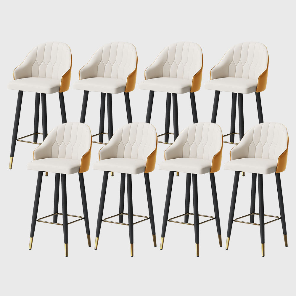 Orange PU Leather Bar Stools