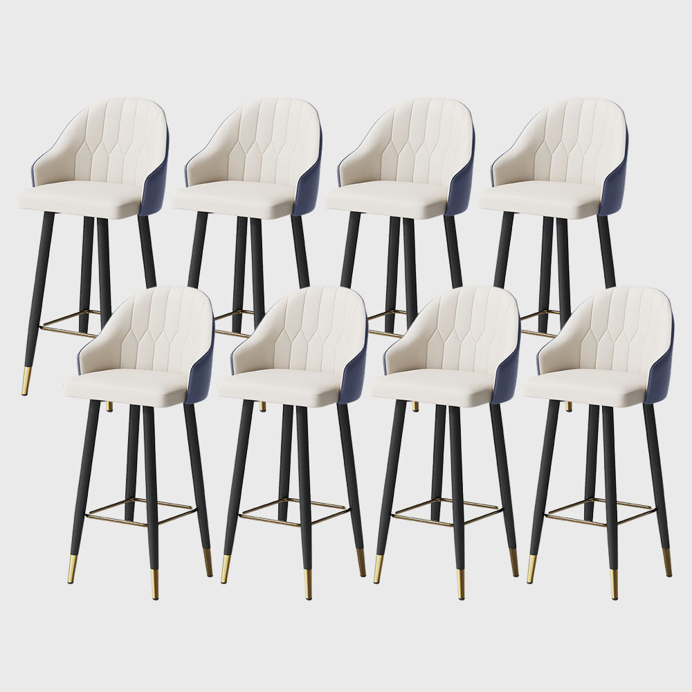 Navy Blue PU Leather Bar Stools