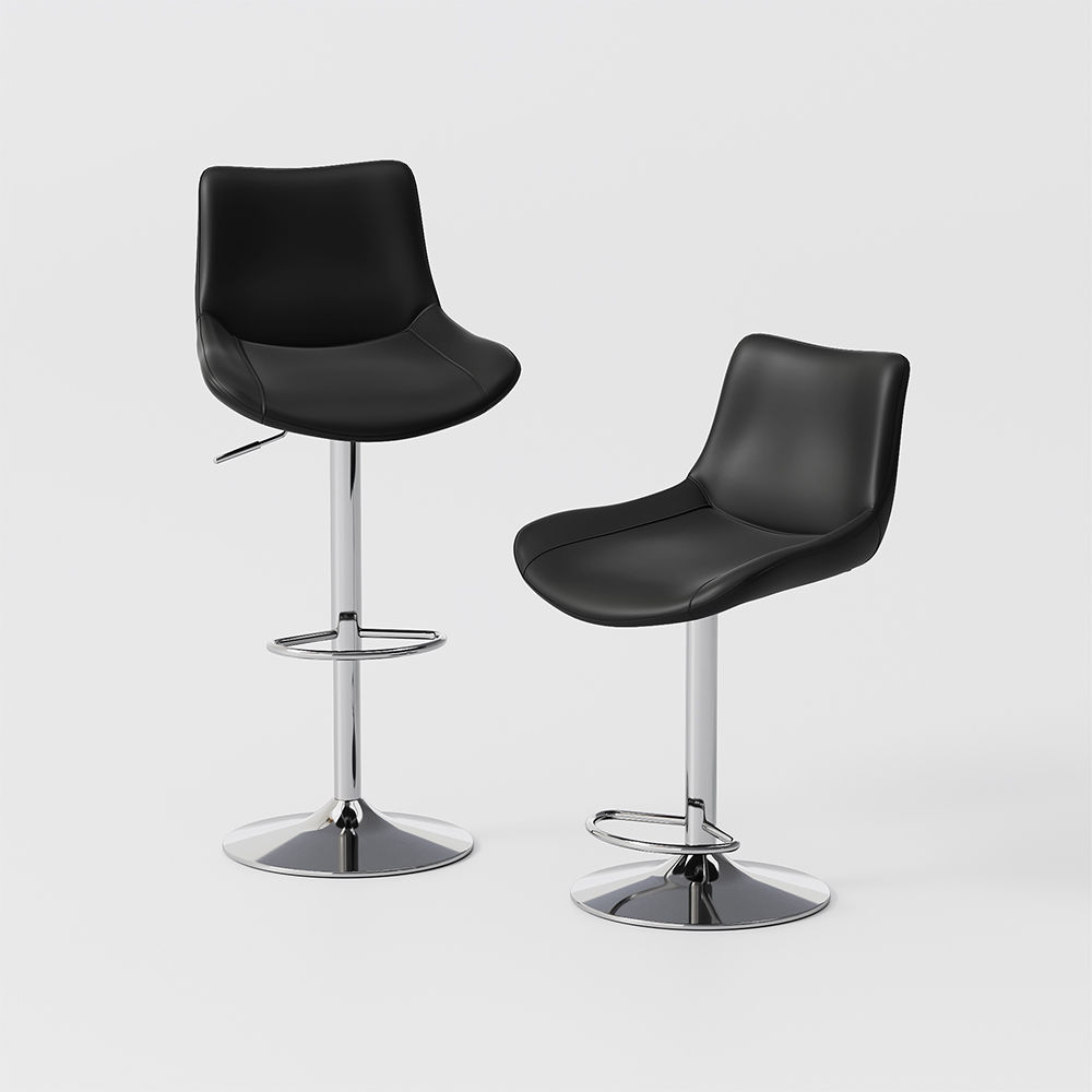 Black PU Leather Bar Stools