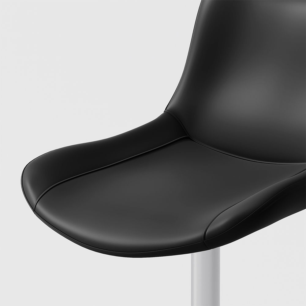 Metal Leg Black PU Leather Bar Stools