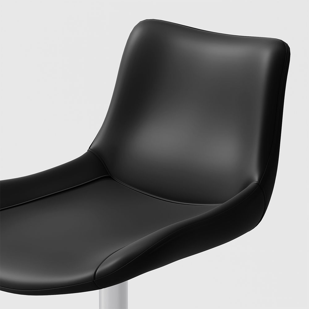 Pure Color Black PU Leather Bar Stools
