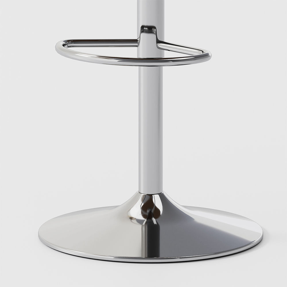 Leather Gray PU Leather Bar Stools
