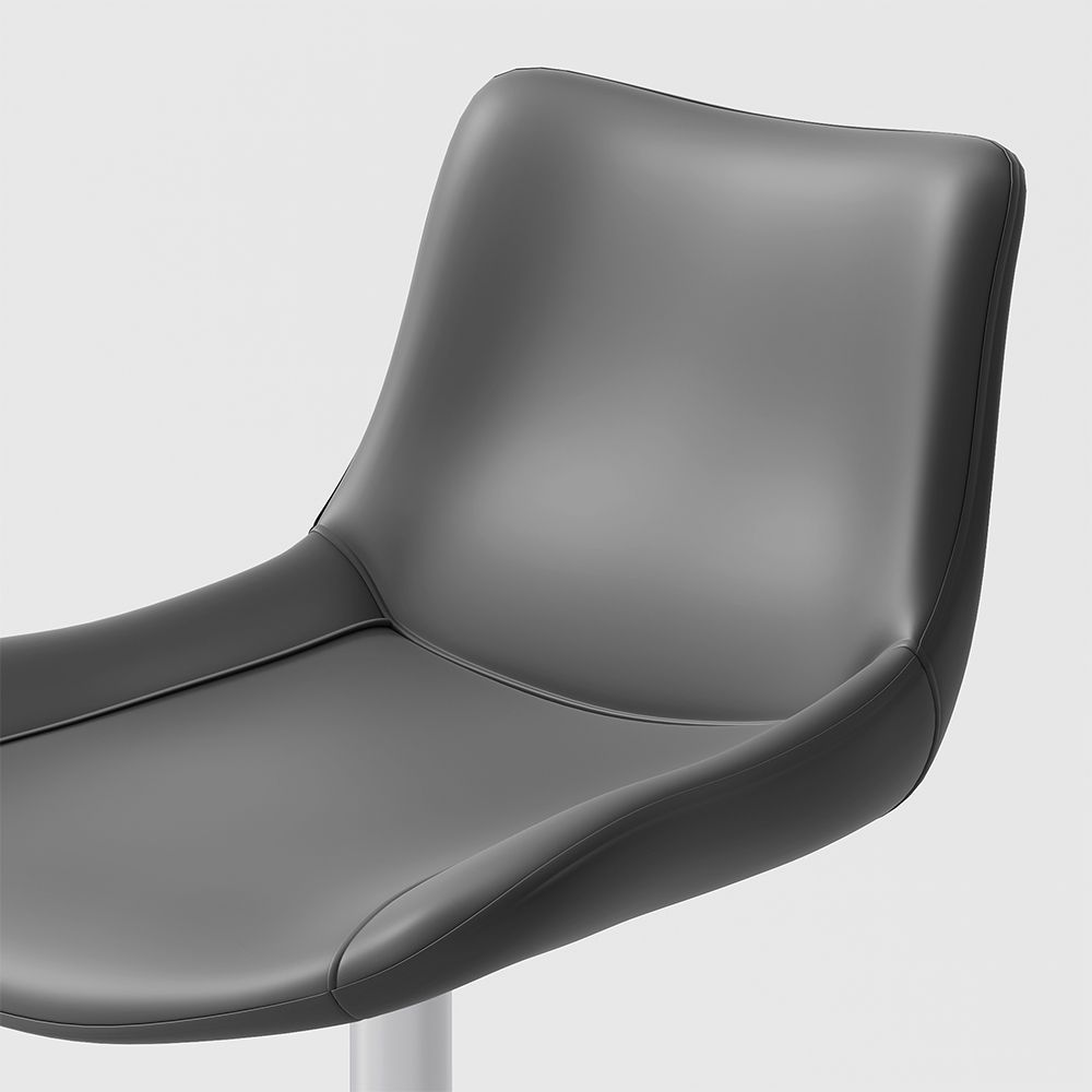 Modern Gray PU Leather Bar Stools