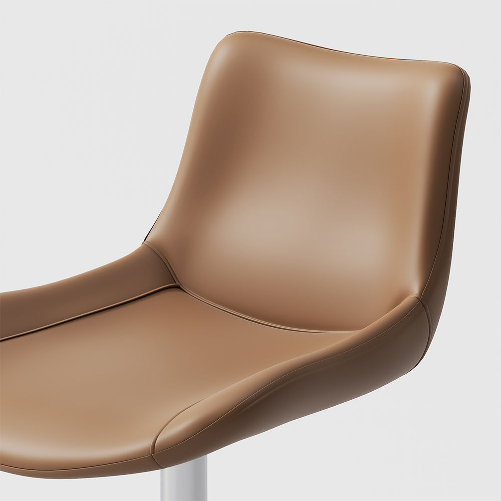 Leather Brown PU Leather Bar Stools
