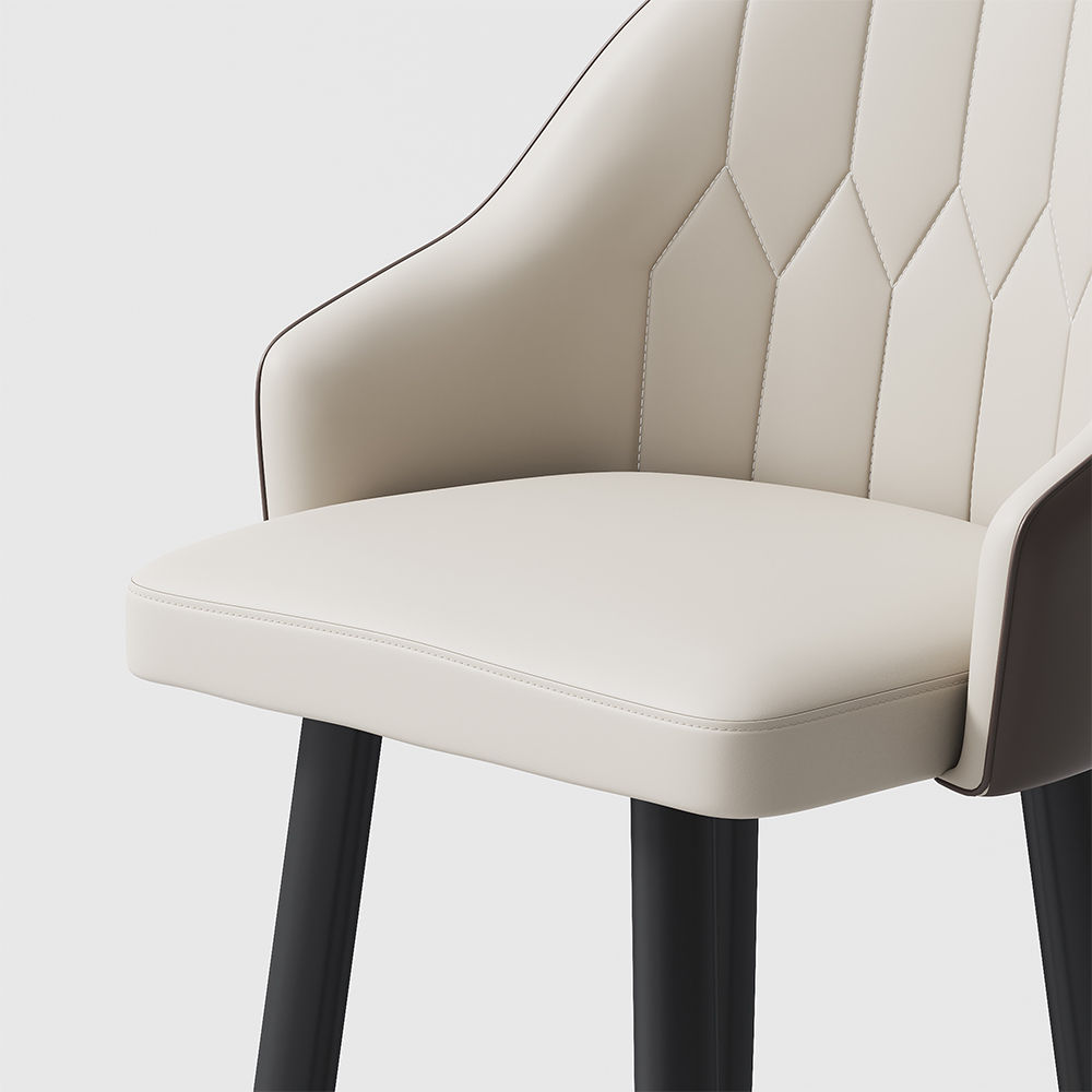 Partly Assemble Brown PU Leather Bar Stools
