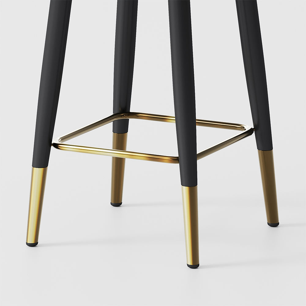 Modern Black PU Leather Bar Stools