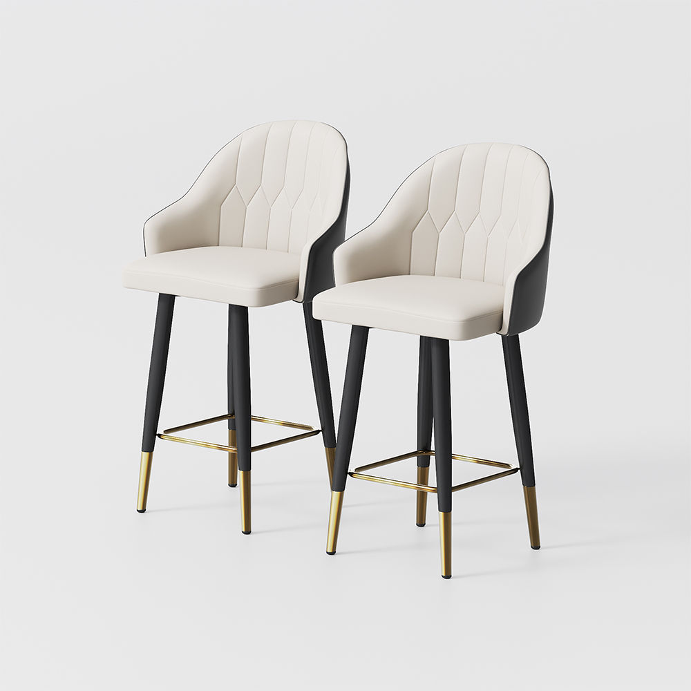 Partly Assemble Black PU Leather Bar Stools