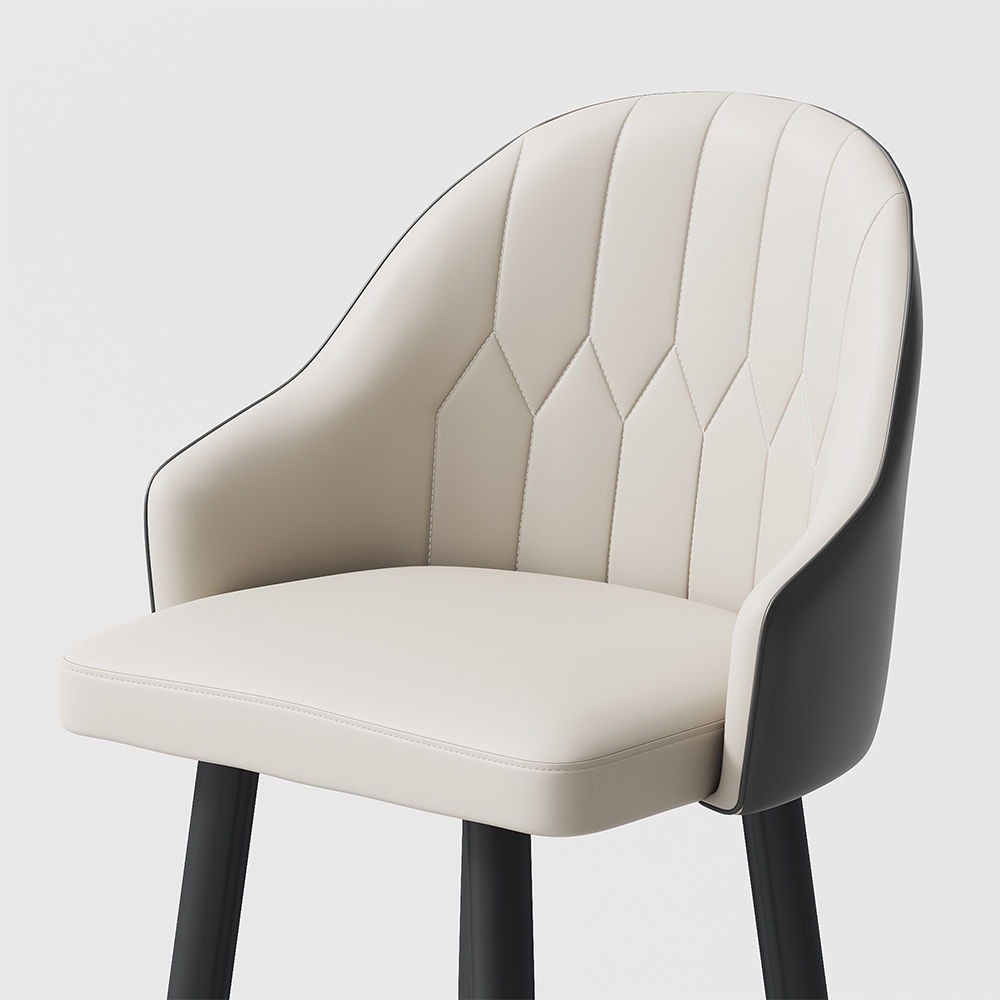 Modern Black PU Leather Bar Stools