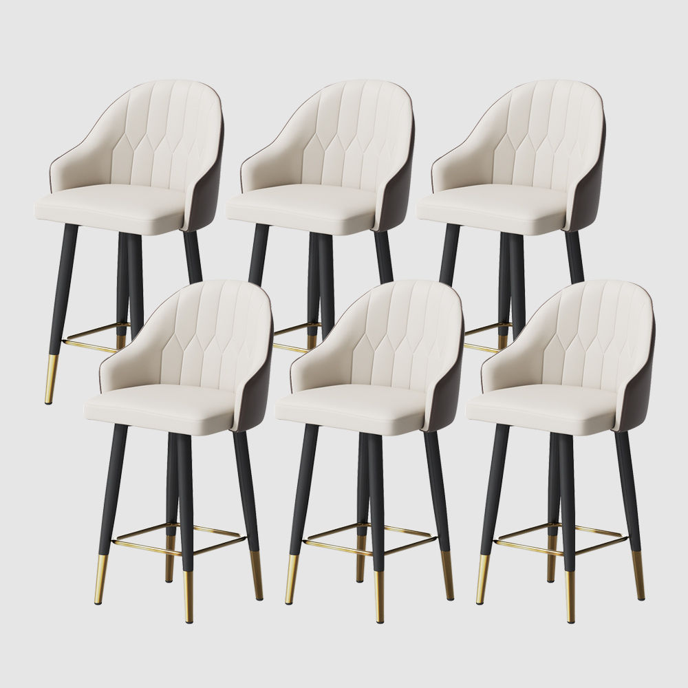 Modern Luxury Brown PU Leather Bar Stools