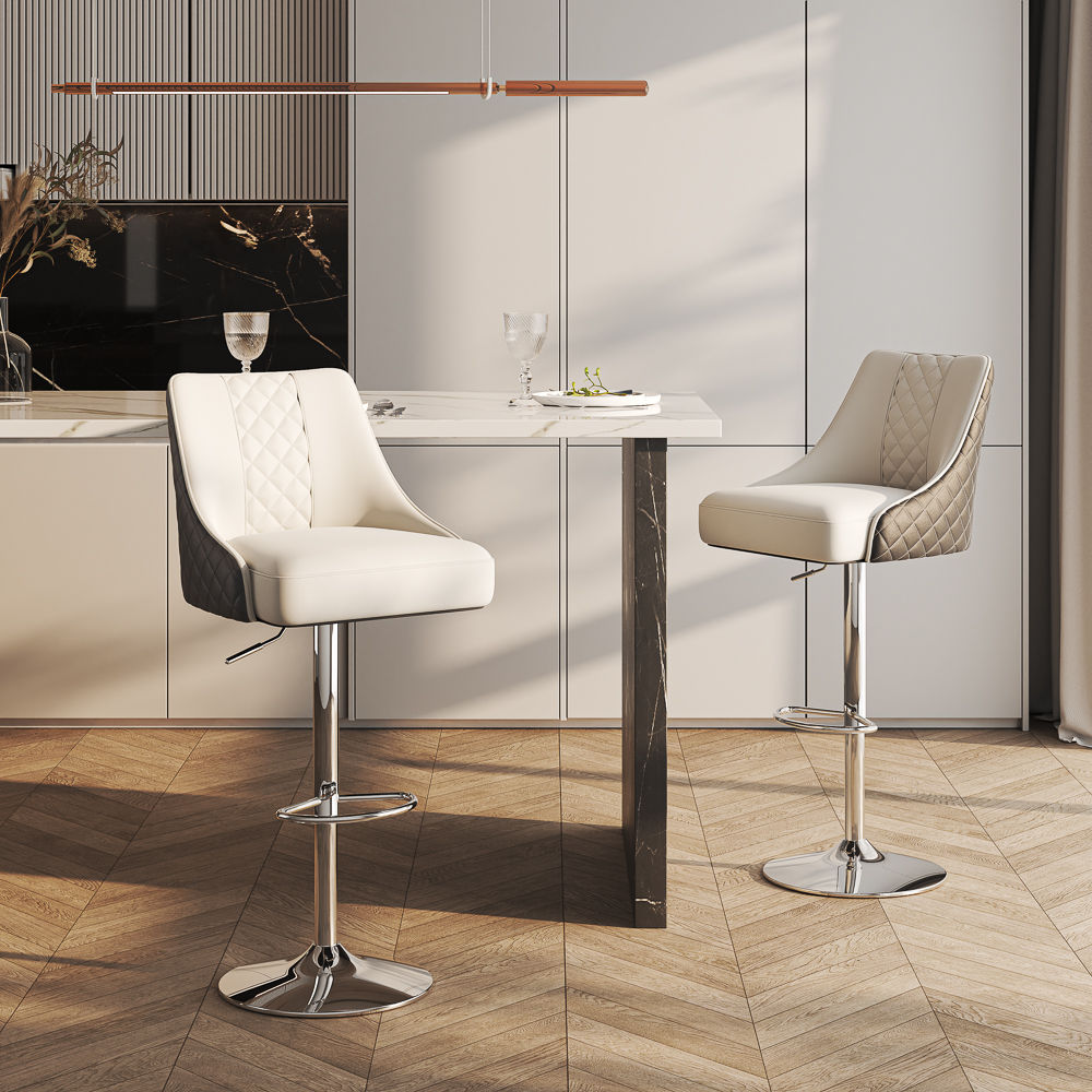 Modern Black PU Leather Bar Stools