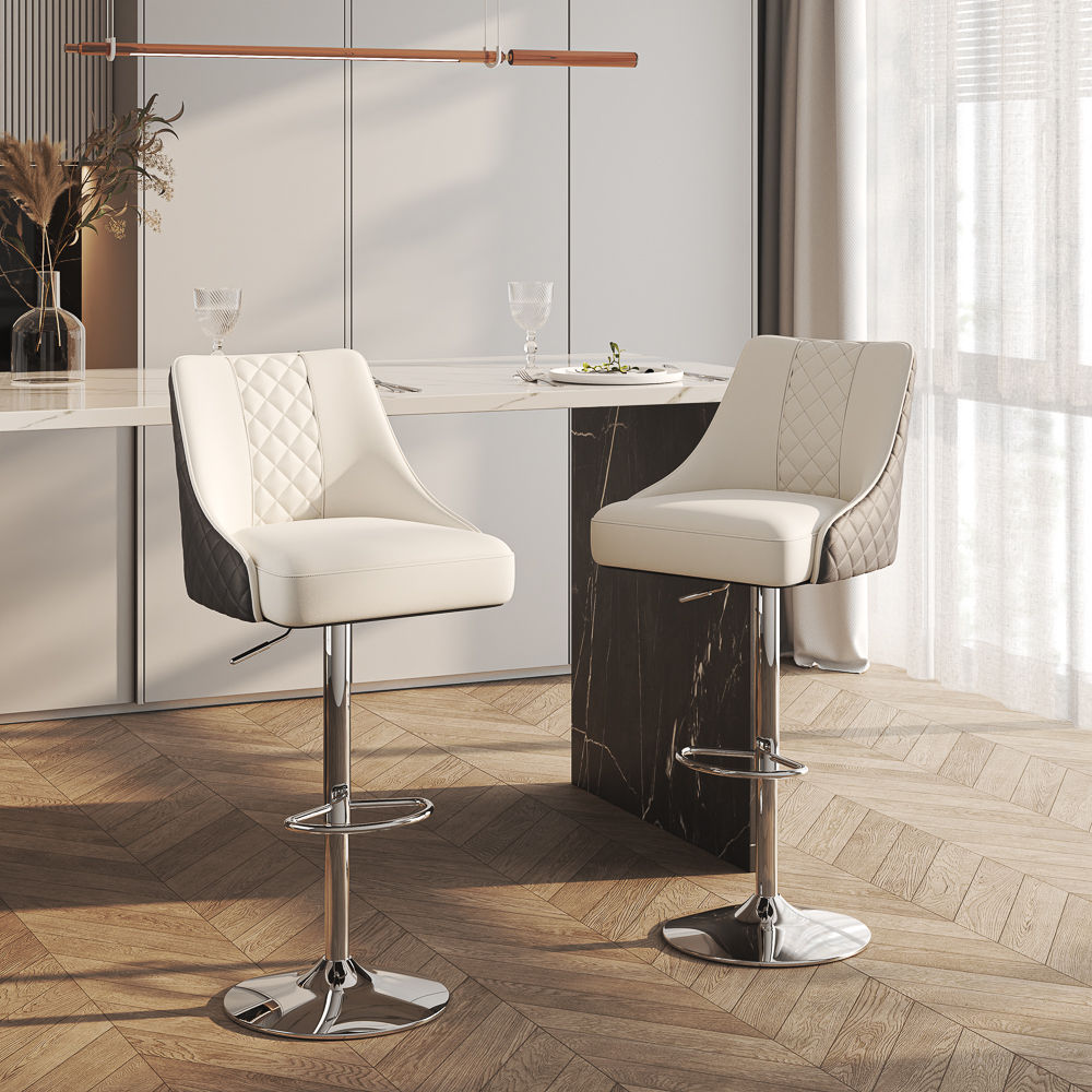 Modern Black PU Leather Bar Stools