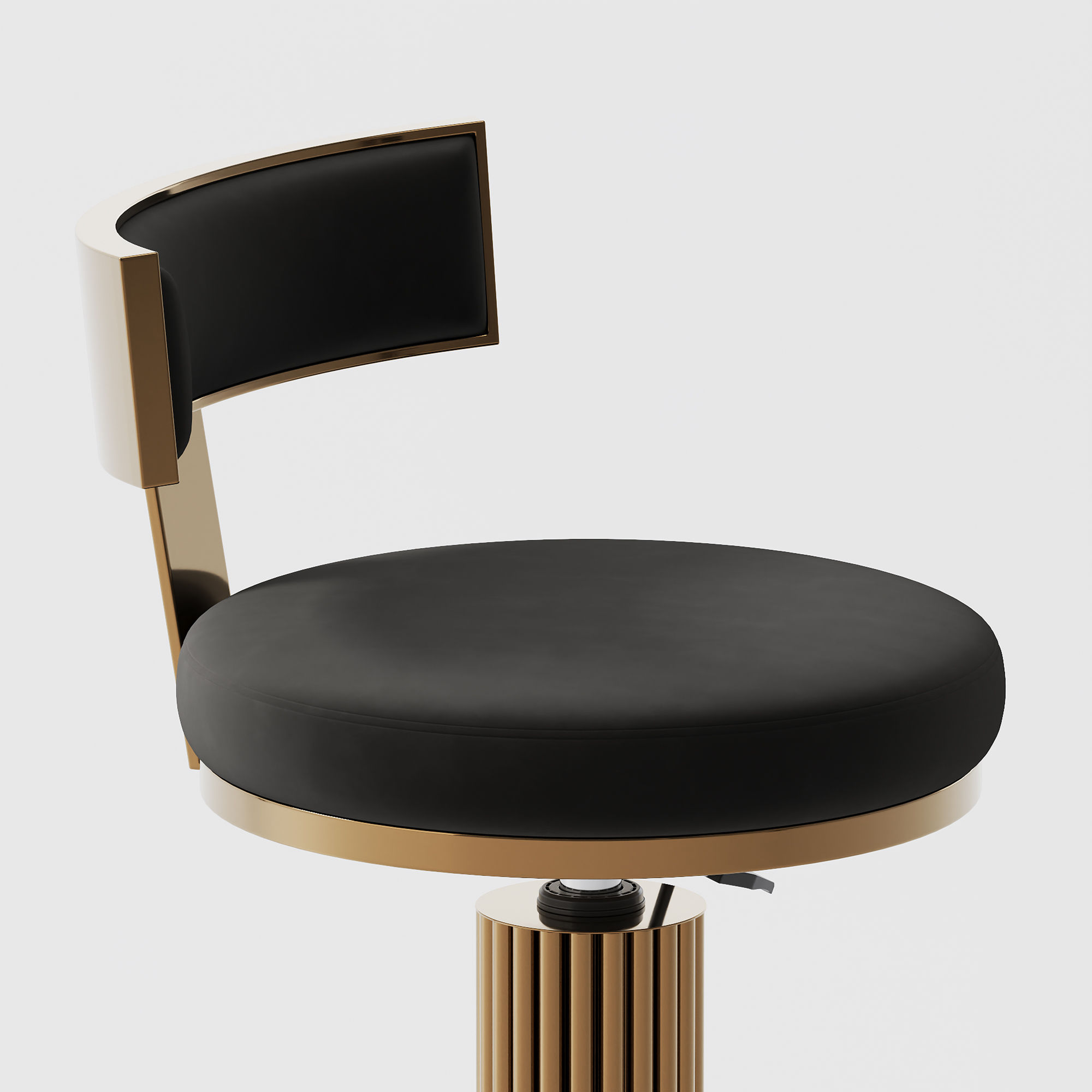 Modern Black Velvet Bar Stools