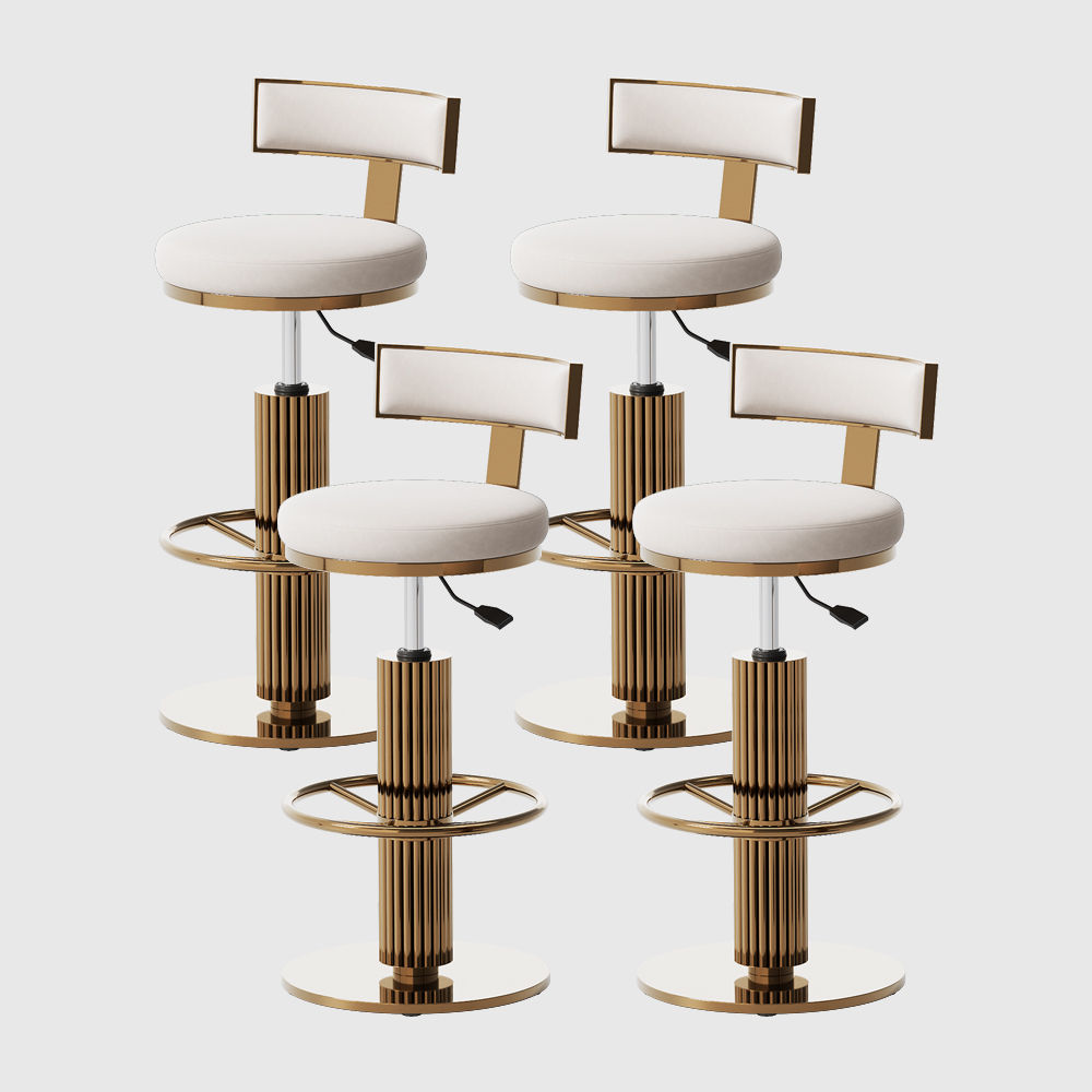 Rotate White Velvet Bar Stools