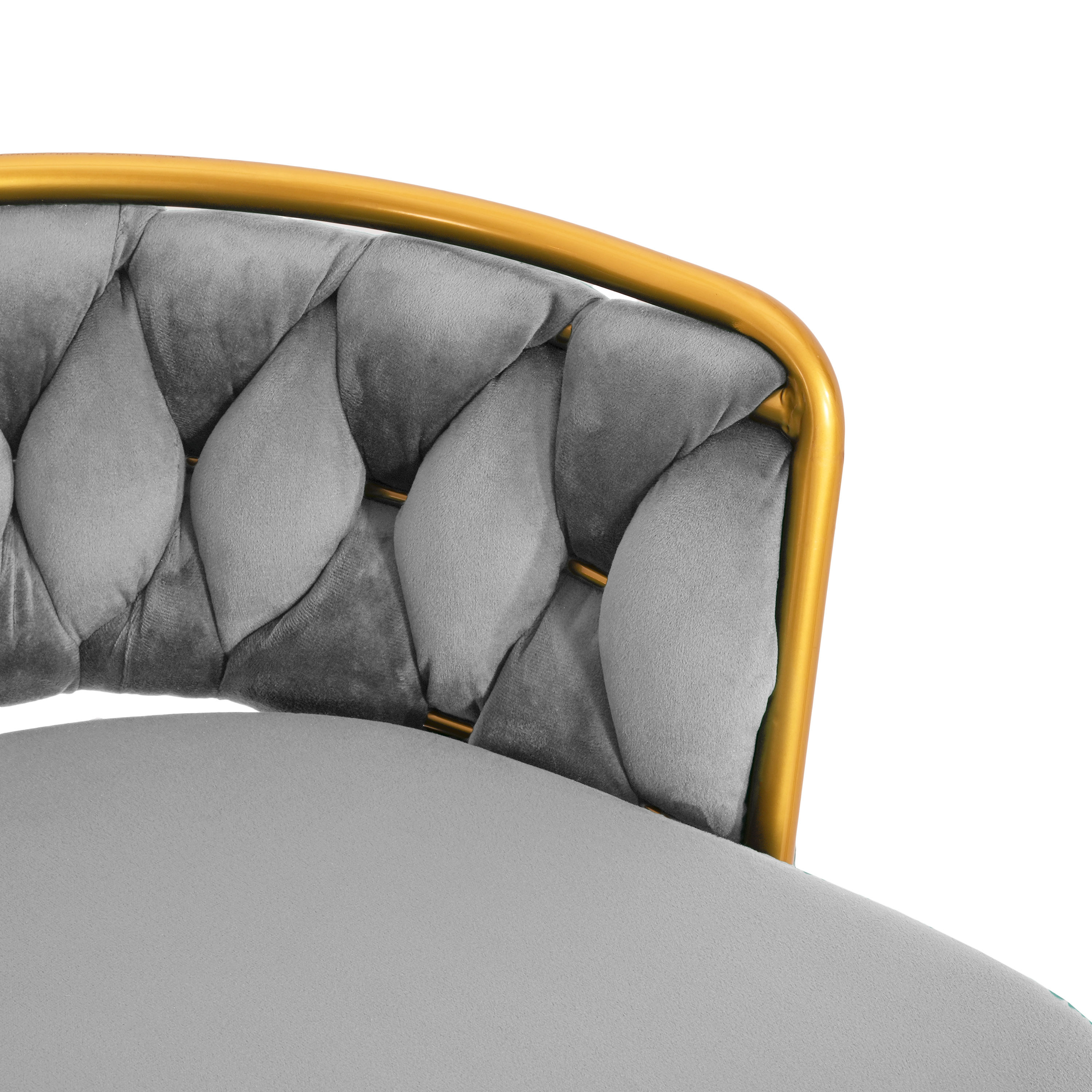Modern Luxury Gray Metal & Polyester Bar Stools